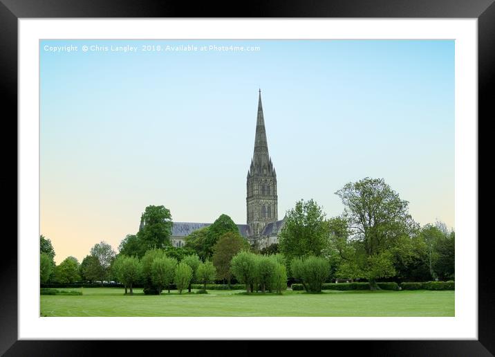 Salisbury Cathedral Close Framed Mounted Print by Chris Langley