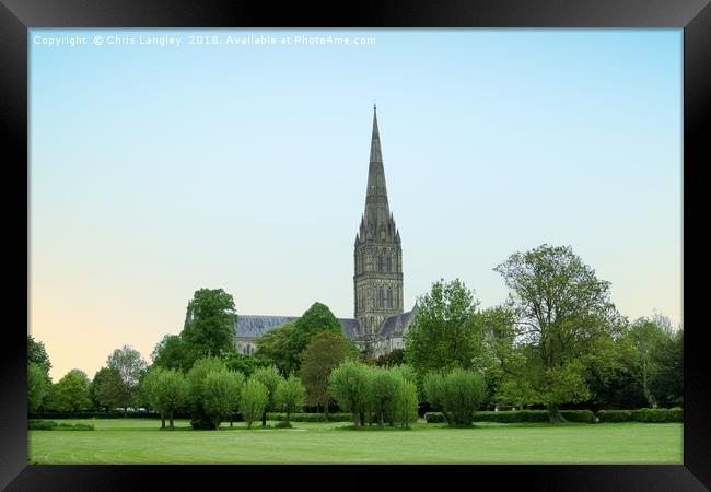 Salisbury Cathedral Close Framed Print by Chris Langley