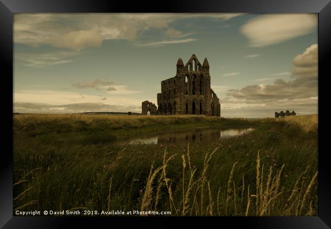 The Gothic Beauty Of Whitby Abbey Framed Print by David Smith