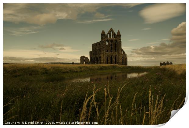The Gothic Beauty Of Whitby Abbey Print by David Smith