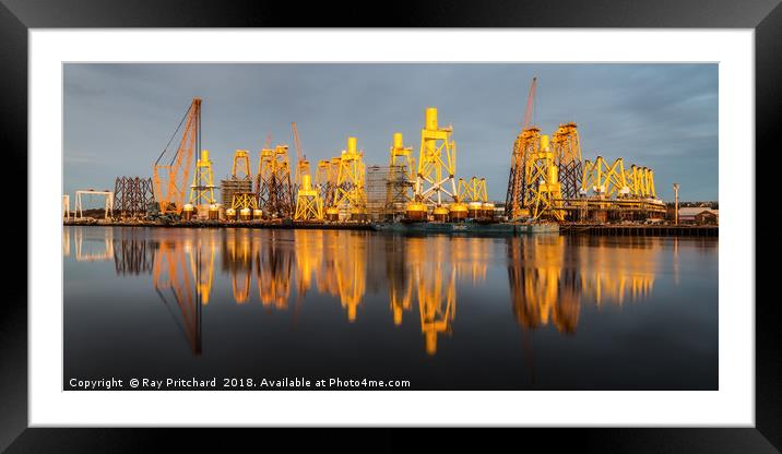 Industry on the River Tyne  Framed Mounted Print by Ray Pritchard
