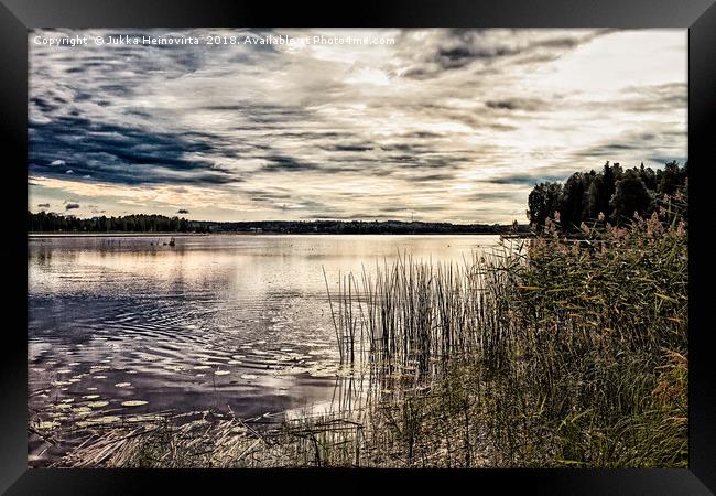 Sunrise By The Lake Framed Print by Jukka Heinovirta