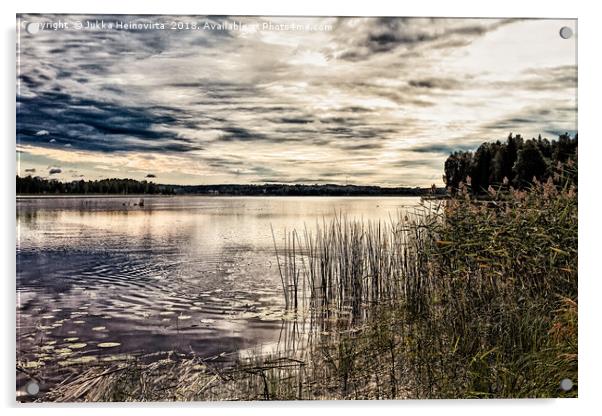 Sunrise By The Lake Acrylic by Jukka Heinovirta