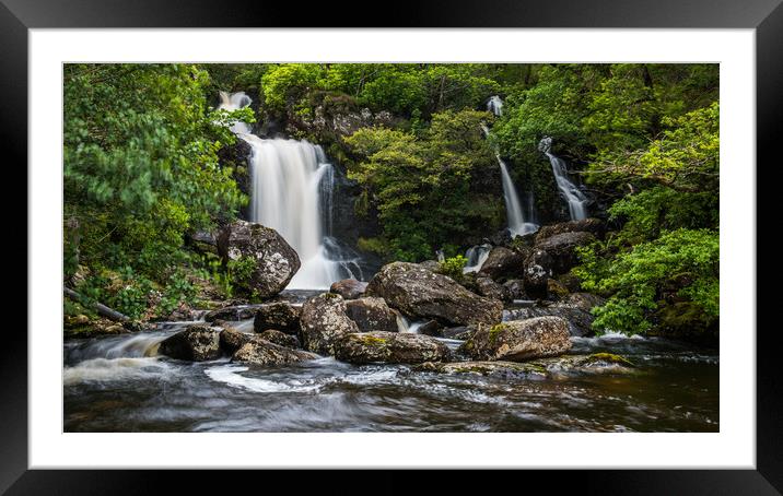 Inversnaid Waterfalls at Loch Lomond Framed Mounted Print by George Robertson