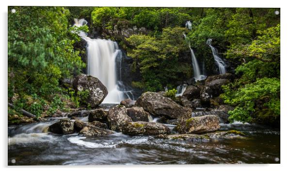 Inversnaid Waterfalls at Loch Lomond Acrylic by George Robertson