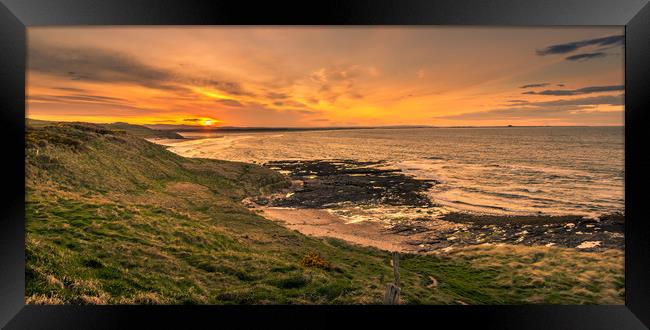 Dreamy sunset at Bamburgh beach  Framed Print by Naylor's Photography