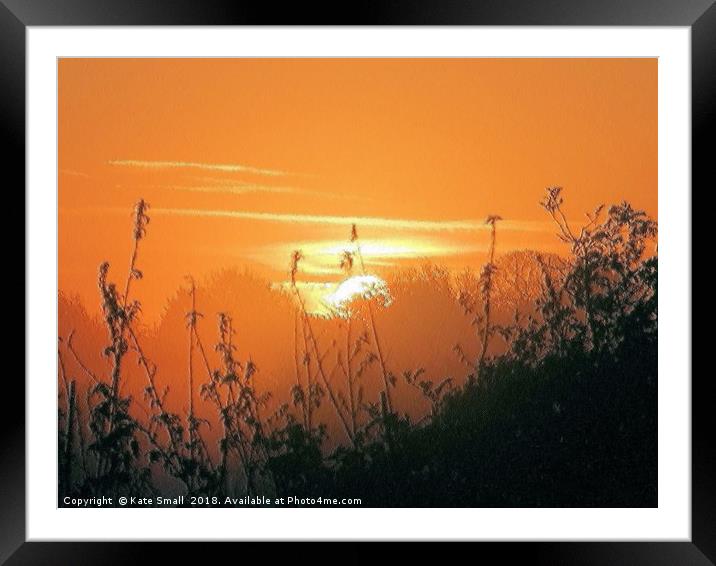 Simple Sunset Framed Mounted Print by Kate Small