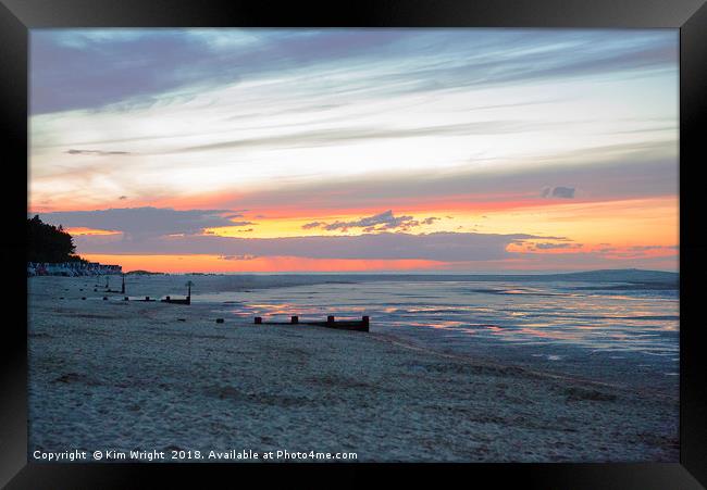 Sunset at Wells Next the Sea Framed Print by Kim Wright