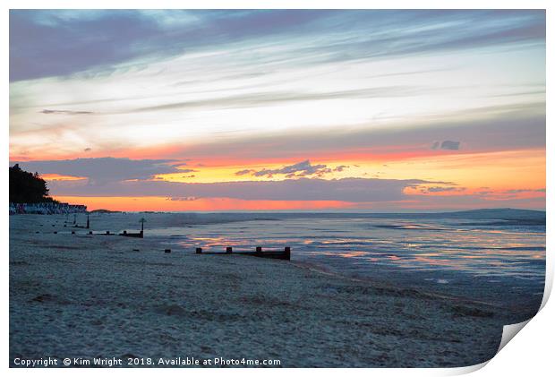 Sunset at Wells Next the Sea Print by Kim Wright