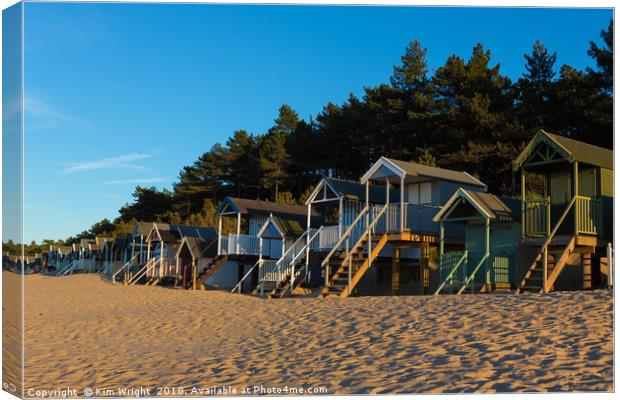 The Wonderful Beach Huts of Wells Canvas Print by Kim Wright