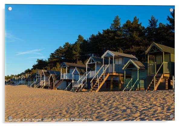 The Wonderful Beach Huts of Wells Acrylic by Kim Wright