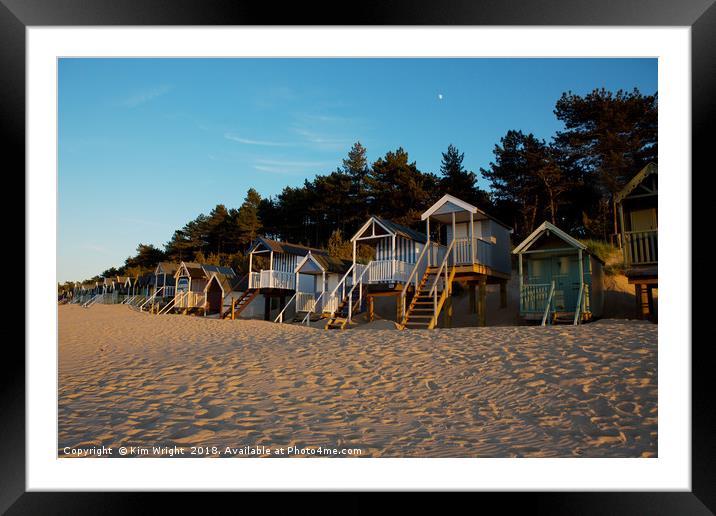 The Wonderful Beach Huts of Wells Next the Sea Framed Mounted Print by Kim Wright