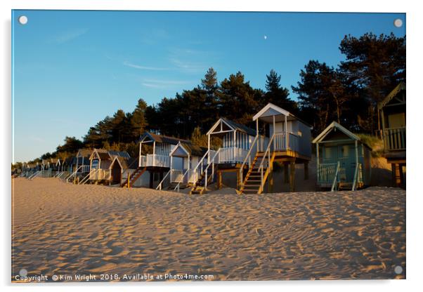 The Wonderful Beach Huts of Wells Next the Sea Acrylic by Kim Wright