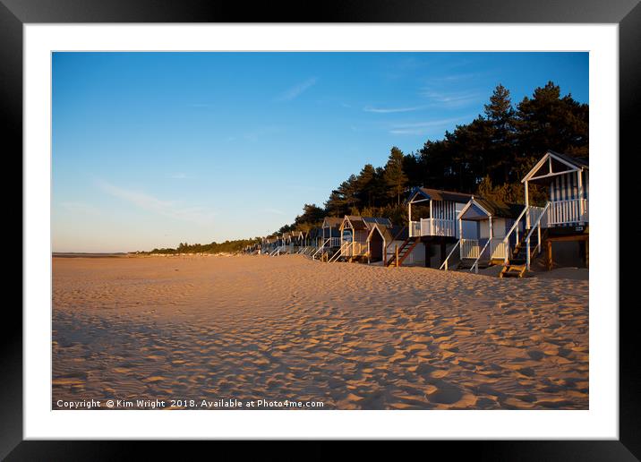 The Wonderful Beach Huts at Wells Next the Sea Framed Mounted Print by Kim Wright