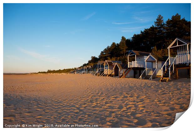 The Wonderful Beach Huts at Wells Next the Sea Print by Kim Wright