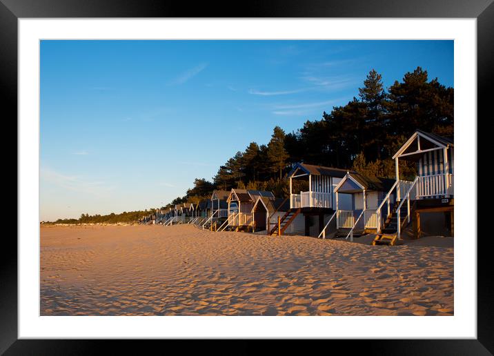 The Wonderful Beach Huts at Wells Next the Sea Framed Mounted Print by Kim Wright