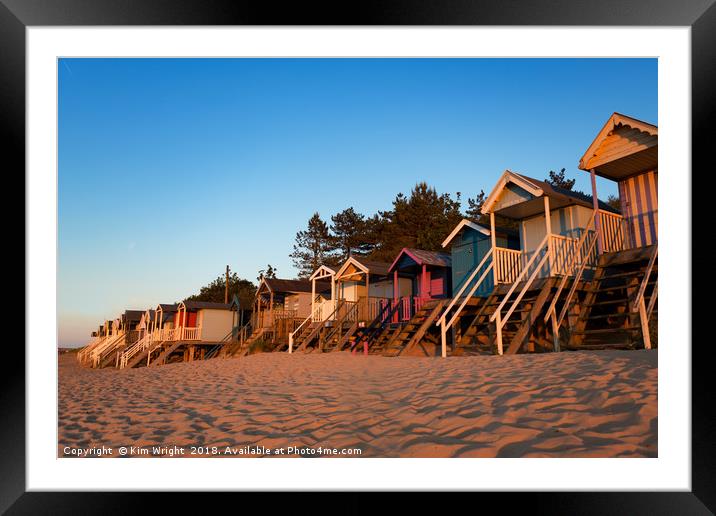 The Wonderful Beach Huts of Wells Next the Sea  Framed Mounted Print by Kim Wright