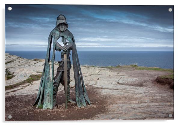 King Arthur, Tintagel Castle Acrylic by Graham Custance