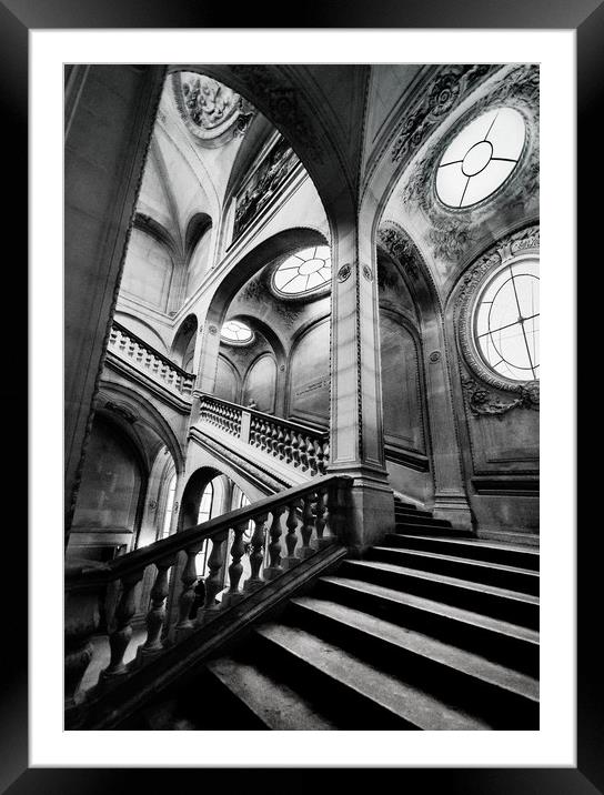 A Stairwell in the Louvre Museum, Paris Framed Mounted Print by Maggie McCall