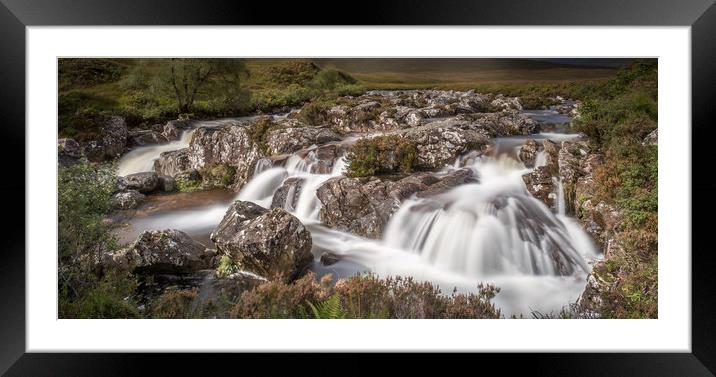 Water falls in Glenoce Framed Mounted Print by George Robertson