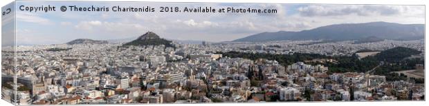 Athens, Greece day view panoramic landscape. Canvas Print by Theocharis Charitonidis
