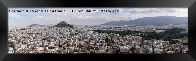 Athens, Greece day view panoramic landscape. Framed Print by Theocharis Charitonidis