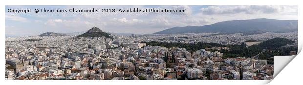 Athens, Greece day view panoramic landscape. Print by Theocharis Charitonidis
