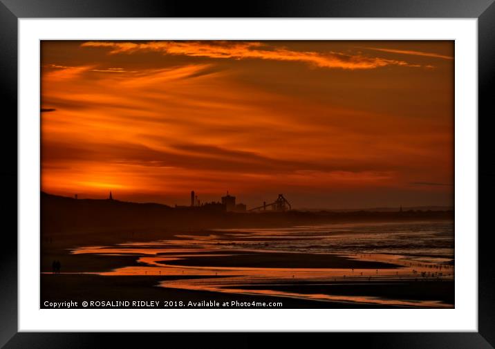 "Bronze Sunset over Saltburn" Framed Mounted Print by ROS RIDLEY