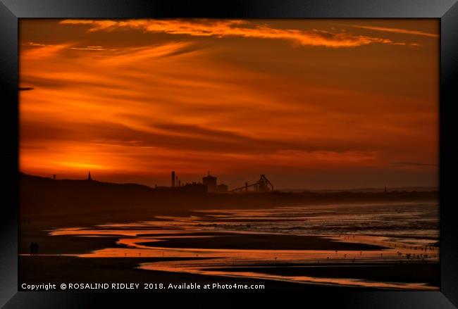 "Bronze Sunset over Saltburn" Framed Print by ROS RIDLEY