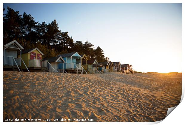 The Beach Huts at Wells Next the Sea Print by Kim Wright