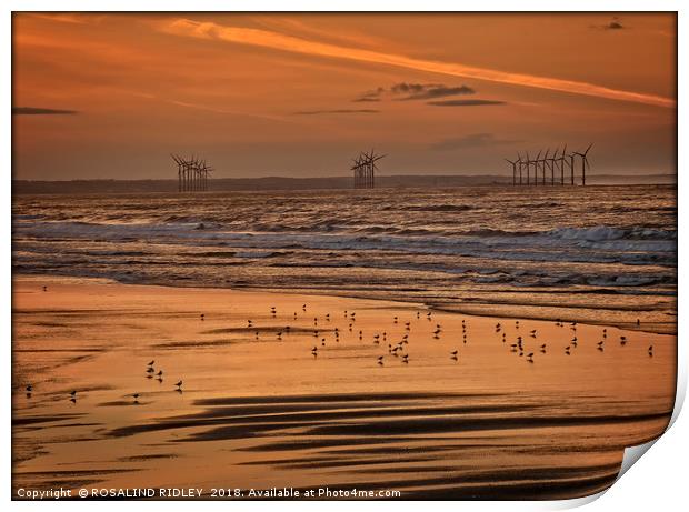 "Bronze sunset at Saltburn " Print by ROS RIDLEY