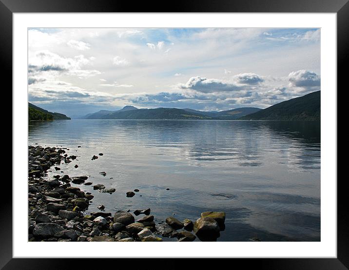 Loch Ness in Blue Mood Framed Mounted Print by Jacqi Elmslie