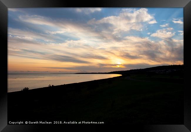 Sunset Over Burry Port Framed Print by Gareth Maclean