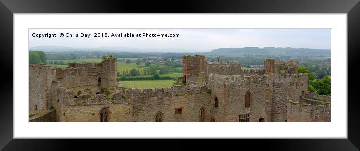 Panoramic View from Ludlow Castle Framed Mounted Print by Chris Day