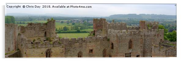 Panoramic View from Ludlow Castle Acrylic by Chris Day