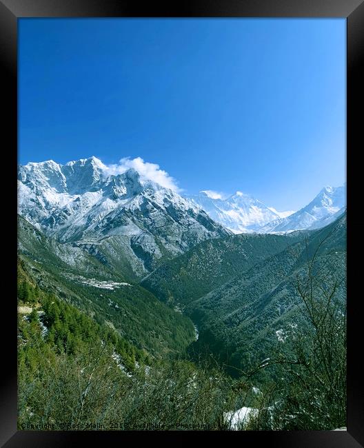 The Himalayas and the Khumbu Valley. Framed Print by Ross Malin