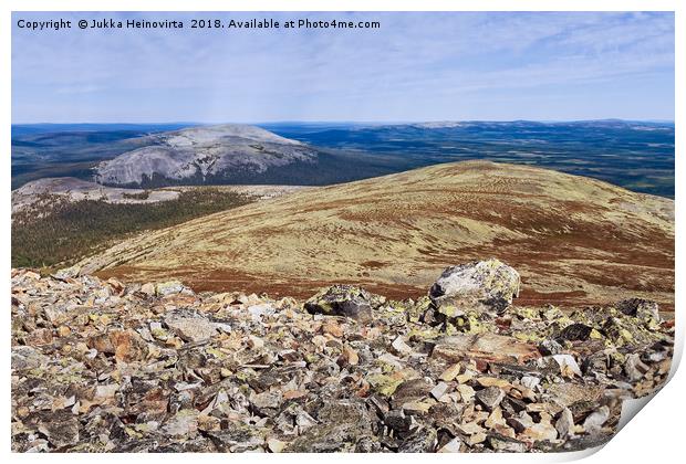 Boulder On Top Of The Mountain Print by Jukka Heinovirta