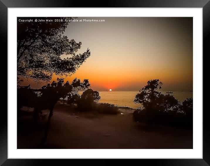 Ibiza Sunset Framed Mounted Print by John Wain