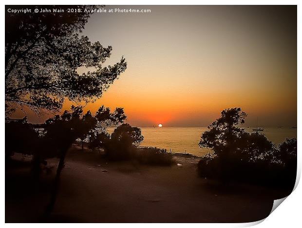 Ibiza Sunset Print by John Wain