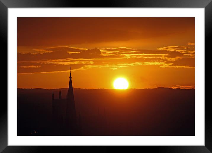 'Sunset at Down' Framed Mounted Print by pauline morris