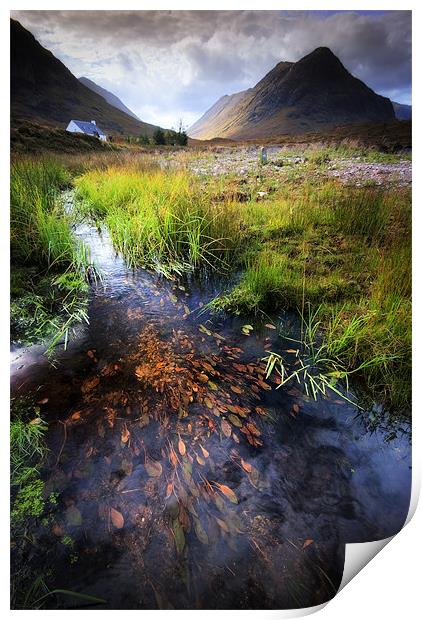 Lagangarbh stream, Glencoe Print by David Mould