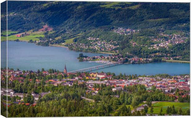 City of Lillehammer in Norway Canvas Print by Hamperium Photography