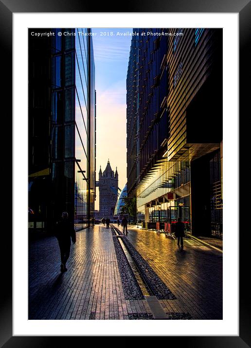 Towering Sunrise over the Thames Framed Mounted Print by Chris Thaxter