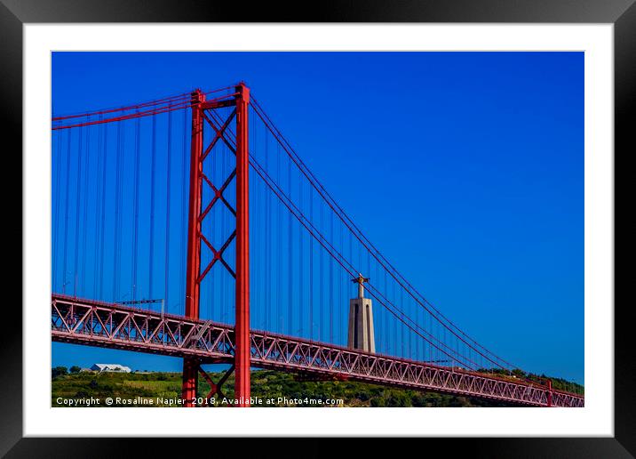 25 April Bridge Lisbon Framed Mounted Print by Rosaline Napier