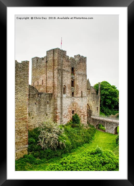 Ludlow Castle  Framed Mounted Print by Chris Day