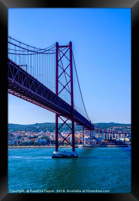 April 25 Bridge Lisbon Framed Print by Rosaline Napier