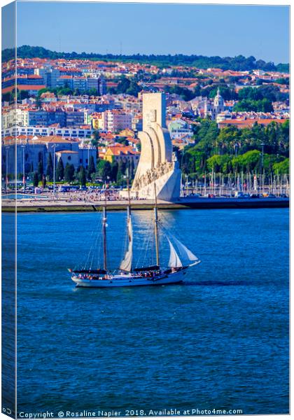 Monument of Discoveries Tagus River Canvas Print by Rosaline Napier
