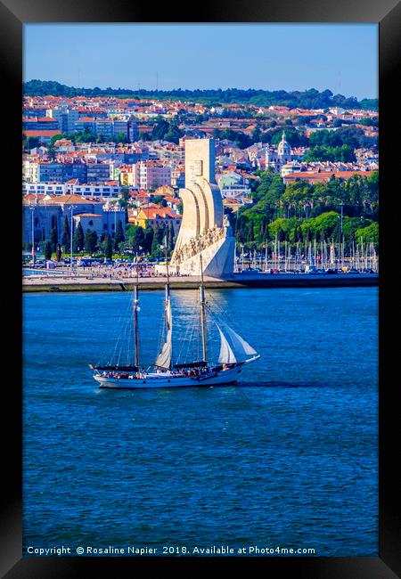 Monument of Discoveries Tagus River Framed Print by Rosaline Napier