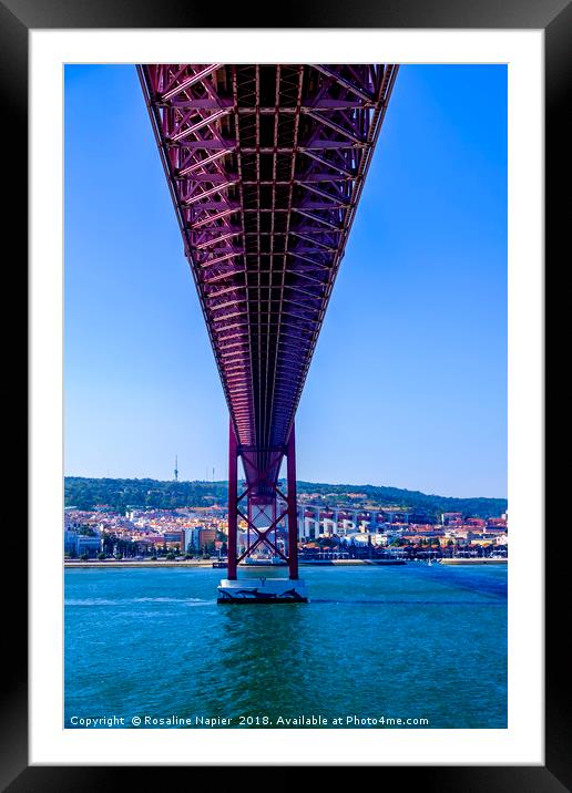 Underneath 25 April Bridge Lisbon Framed Mounted Print by Rosaline Napier