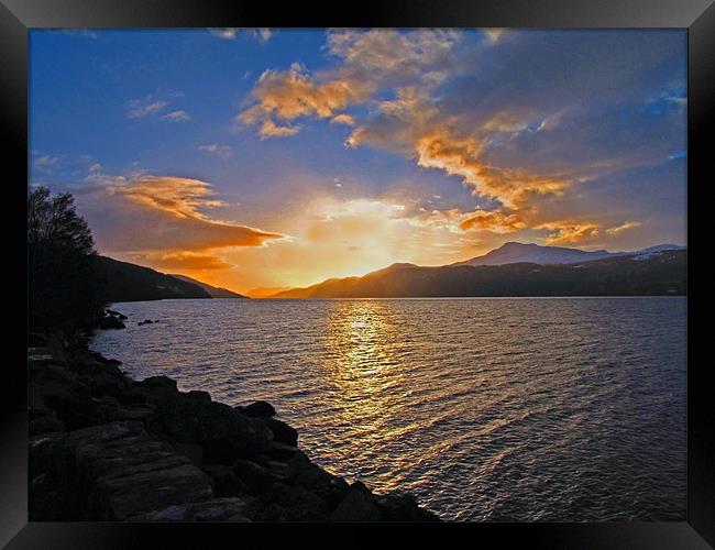 Loch Ness Sunset Framed Print by Jacqi Elmslie
